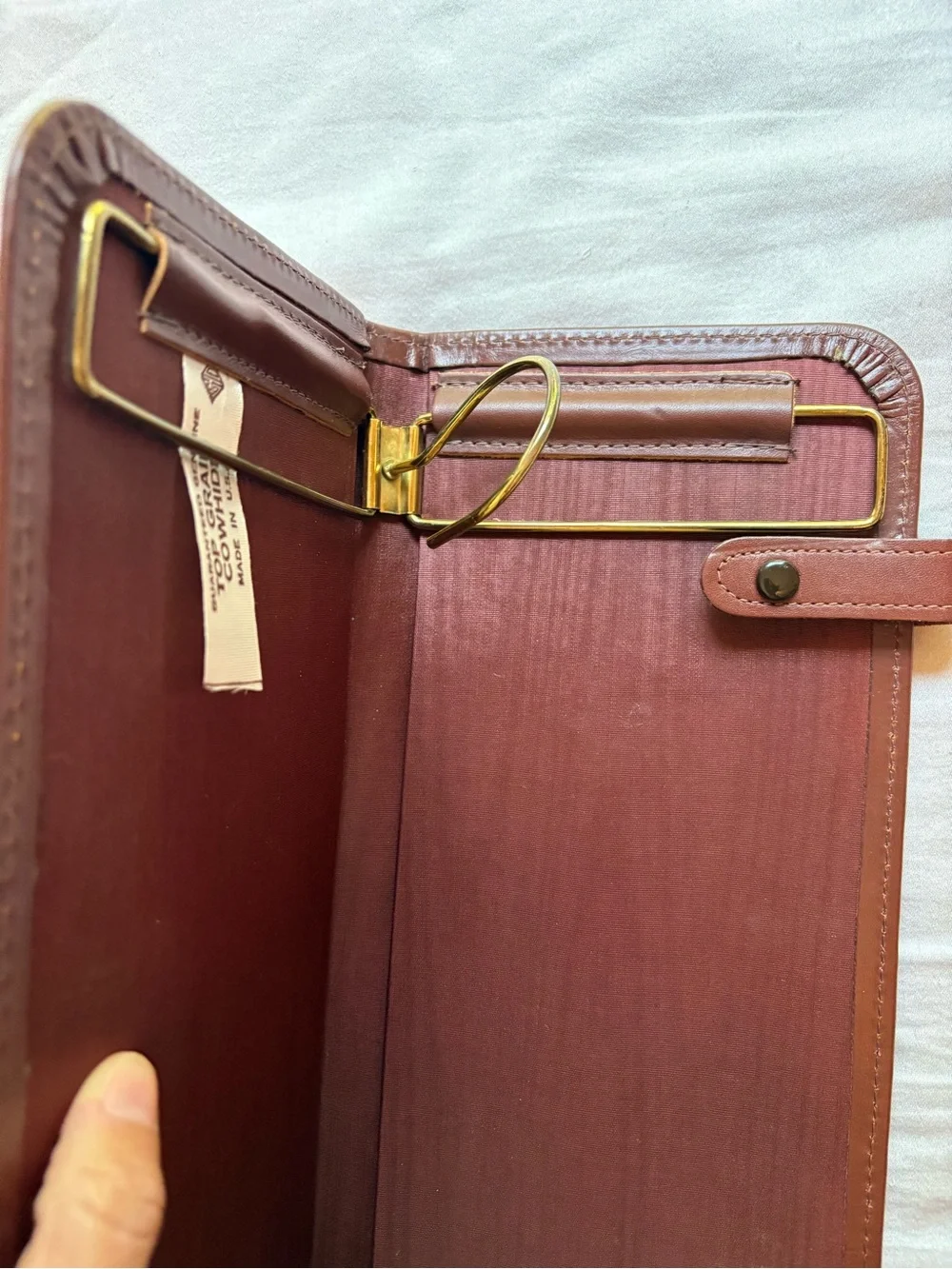Vintage 1950s Leather Travel Tie Case Necktie Valet Cowhide Made USA